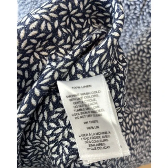 Vineyard Vines Shirt Men's XL Blue & White 100% Linen Button Down Beach Vacation - Picture 4 of 4